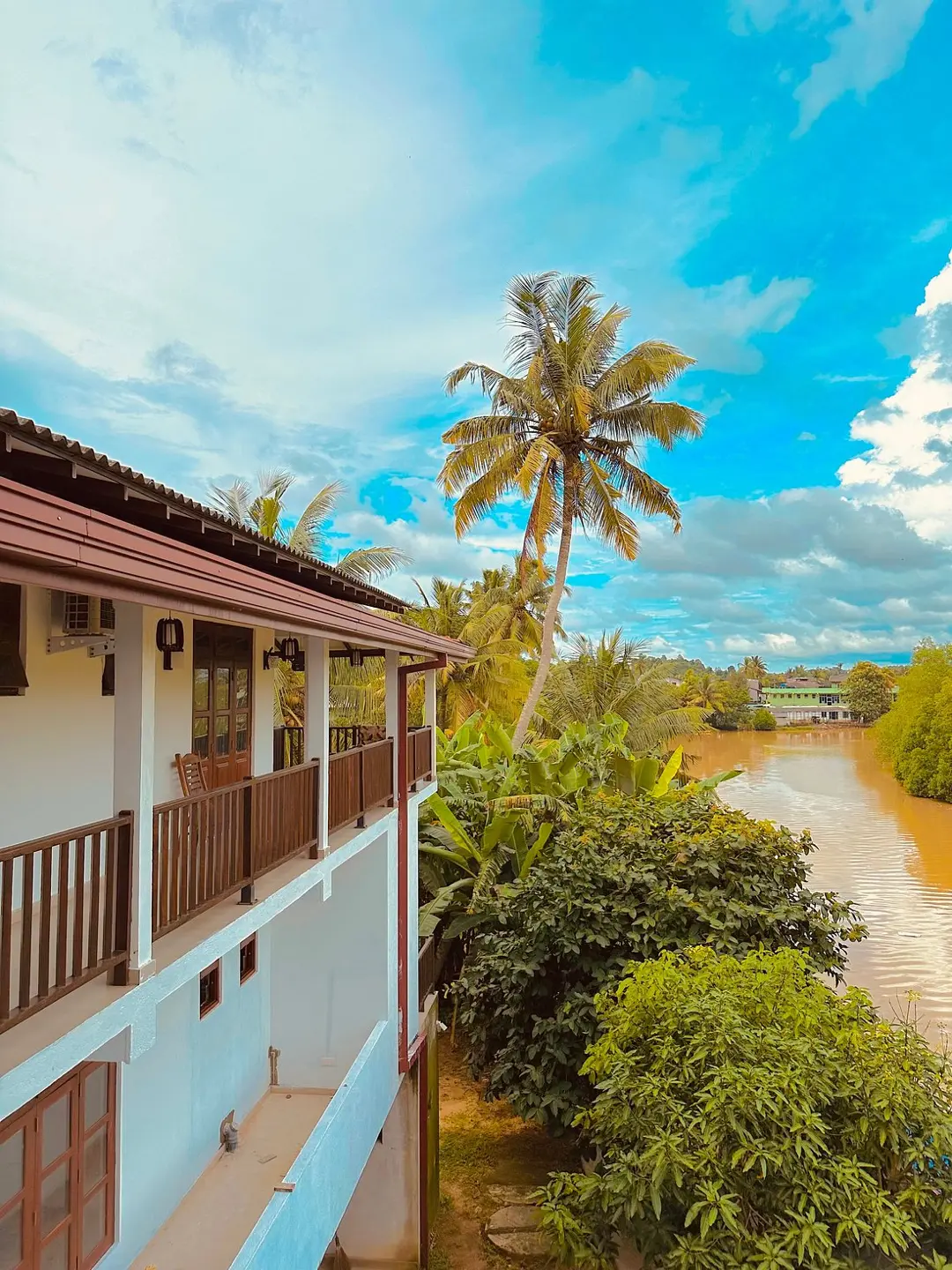 The villa and the river from above